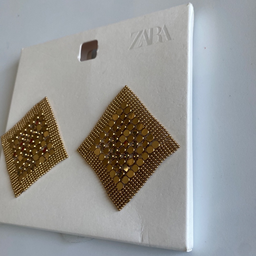 NWT Zara Metal Mesh Earrings - Picture 4 of 8